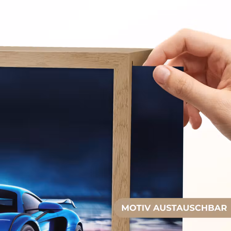 Auto - Blauw - Jongens - Kind Light Box met batterij (Wandlamp kind) middel -USP_websiteprintDE