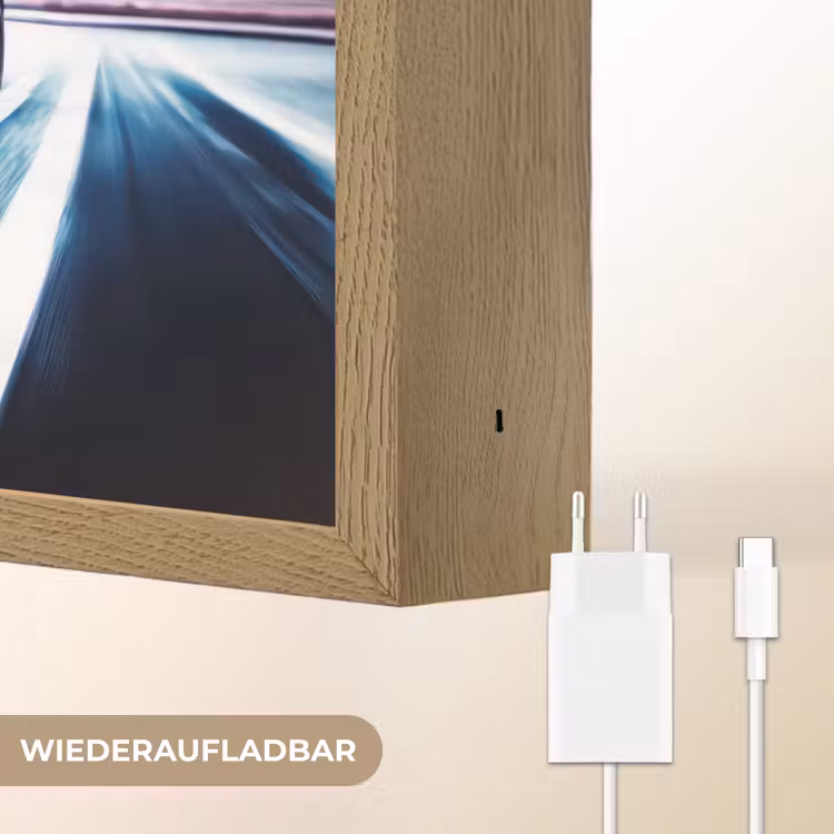 Auto - Blauw - Jongens - Kind Light Box met batterij (Wandlamp kind) middel -USP_websiteoplaadbaarDE