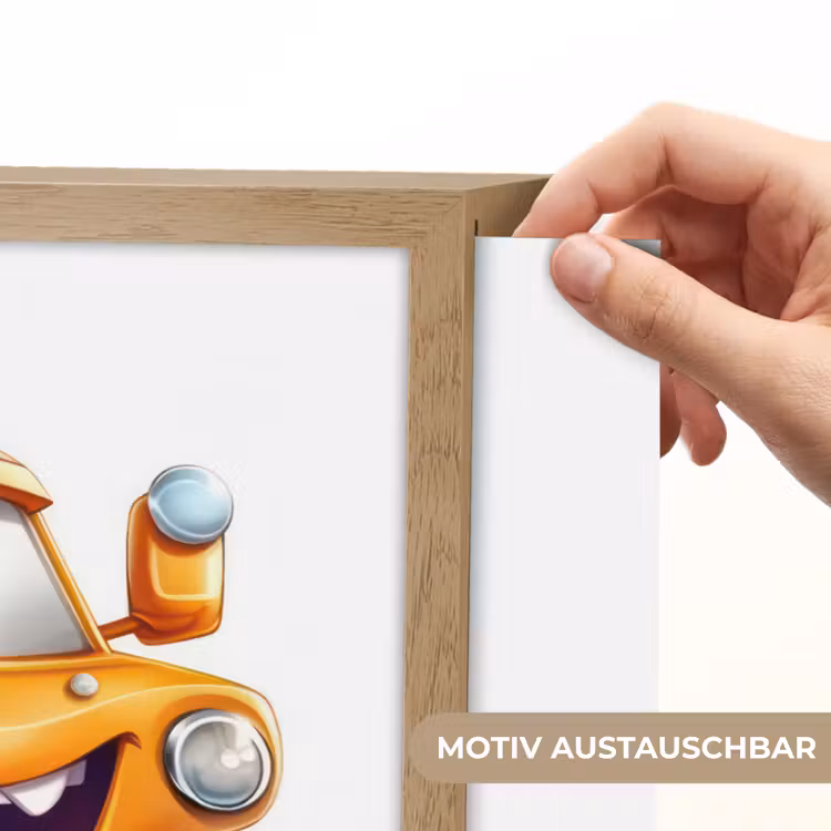 Auto - Oranje - Jongen - Kind Light Box met batterij (Wandlamp kind) middel -USP_websiteprintDE