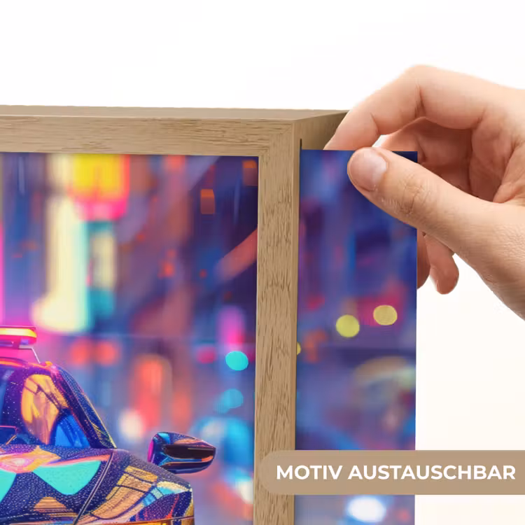 Auto - Politie - Stad - Jongens - Kleurrijk Light Box met batterij (Wandlamp kind) middel -USP_websiteprintDE