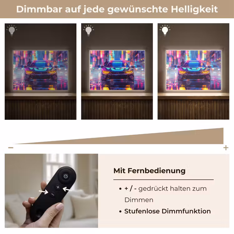 Auto - Politie - Stad - Jongens - Kleurrijk Light Box met batterij (Wandlamp kind) middel -USP_dimbaarDE