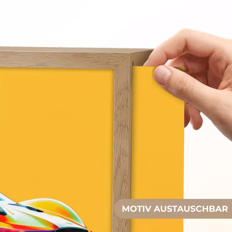 Auto - Race - F1 - Jongens - Geel - Rood Light Box met batterij (Wandlamp kind) middel -USP_websiteprintDE