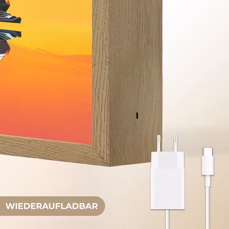 Auto - Race - F1 - Jongens - Geel - Rood Light Box met batterij (Wandlamp kind) middel -USP_websiteoplaadbaarDE
