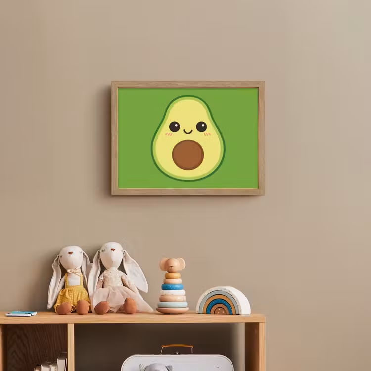 Avocado - Groen - Speels Light Box met batterij (Wandlamp kind) middel -sfeer2_kind