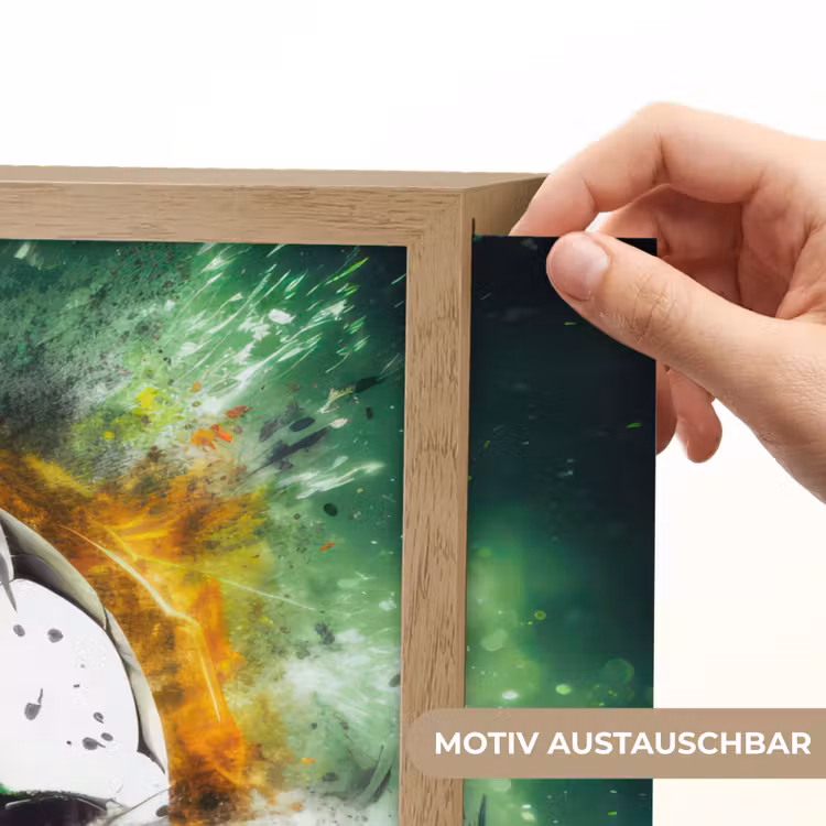Bal - Voetbal - Groen - Oranje - Rook Light Box met batterij (Wandlamp kind) middel -USP_websiteprintDE