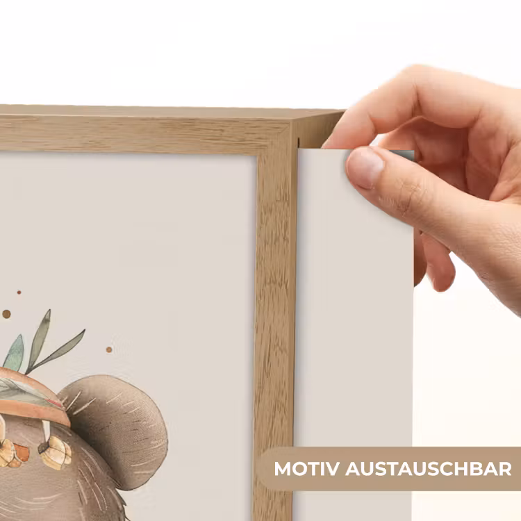 Beer - Boho - Indianentooi - Dieren Light Box met batterij (Wandlamp kind) middel -USP_websiteprintDE