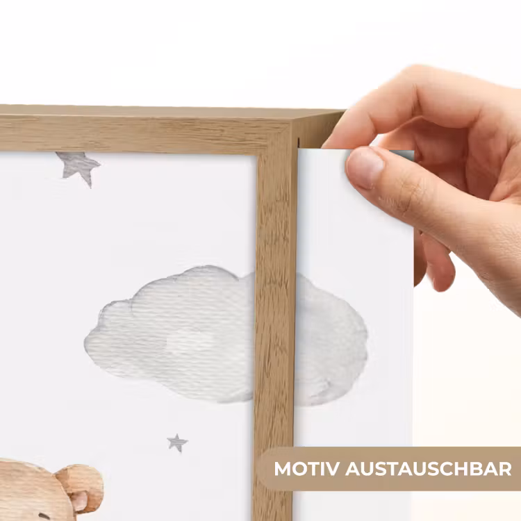 Beer - Ballon - Sterren - Kinderen Light Box met batterij (Wandlamp kind) middel -USP_websiteprintDE