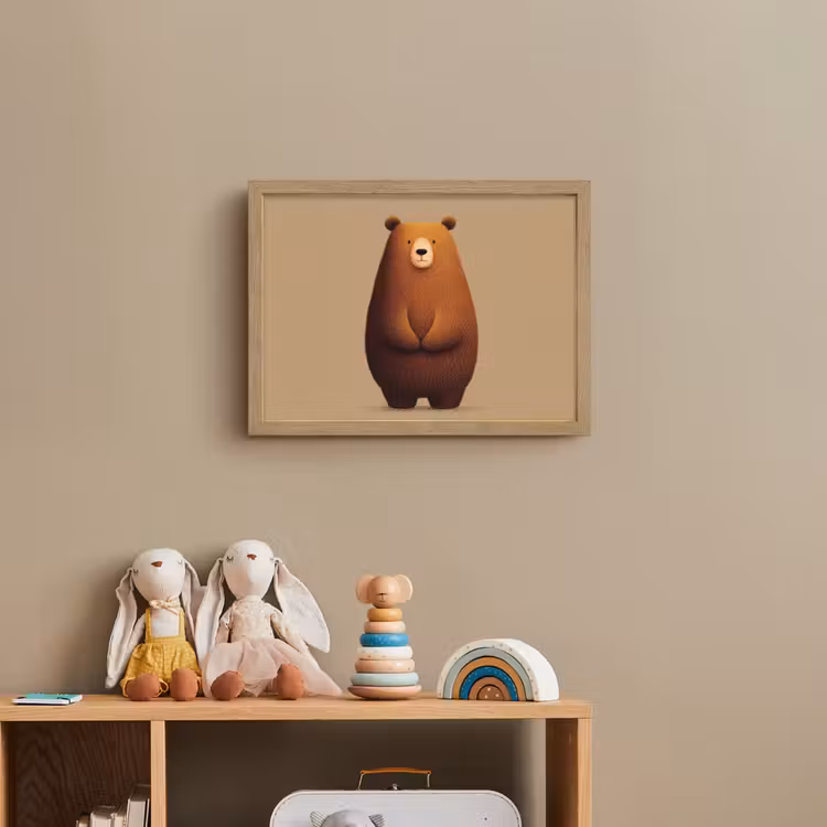 Beer - Minimalistisch - Bruin Light Box met batterij (Wandlamp kind) middel -sfeer2_kind
