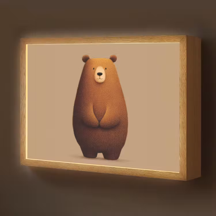 Beer - Minimalistisch - Bruin Light Box met batterij (Wandlamp kind) middel -z3d_website