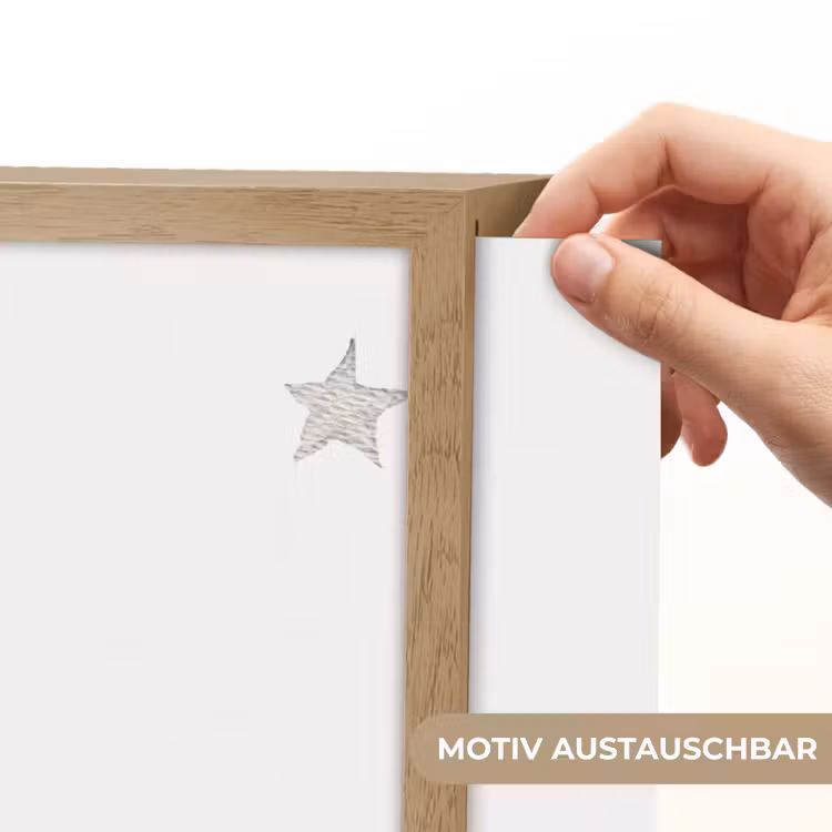 Beer - Maan - Sterren - Kinderen Light Box met batterij (Wandlamp kind) middel -USP_websiteprintDE