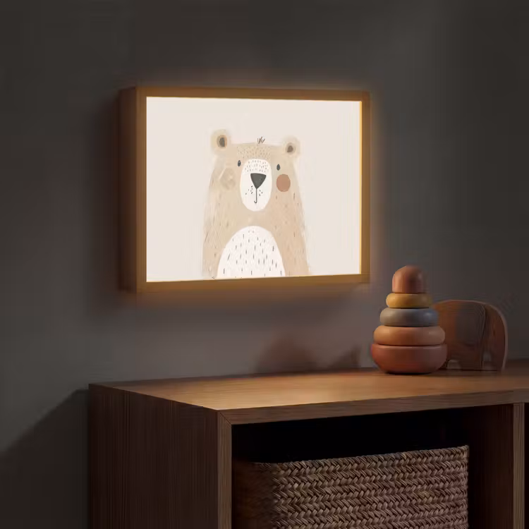 Beer - Dier - Wilde dieren Light Box met batterij (Wandlamp kind) middel -sfeer5_kind