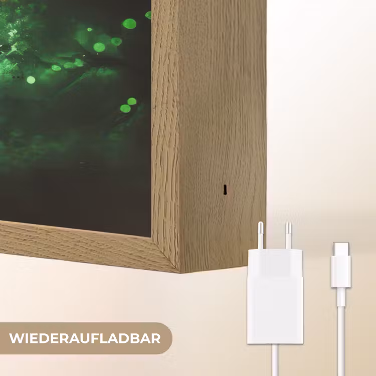 Basketbal - Vuur - Vlammen - Groen Light Box met batterij (Wandlamp kind) middel -USP_websiteoplaadbaarDE