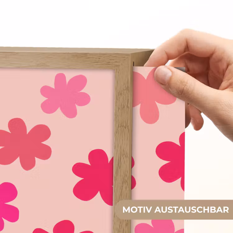 Bloemen - Patroon - Roze Light Box met batterij (Wandlamp kind) middel -USP_websiteprintDE