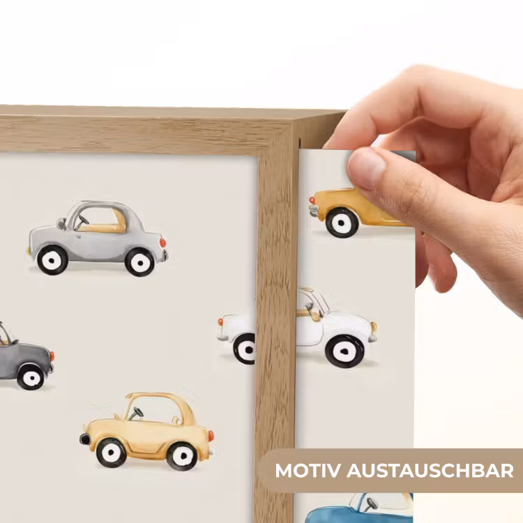Kleurrijke - Retro - Autootjes Light Box met batterij (Wandlamp kind) middel -USP_websiteprintDE