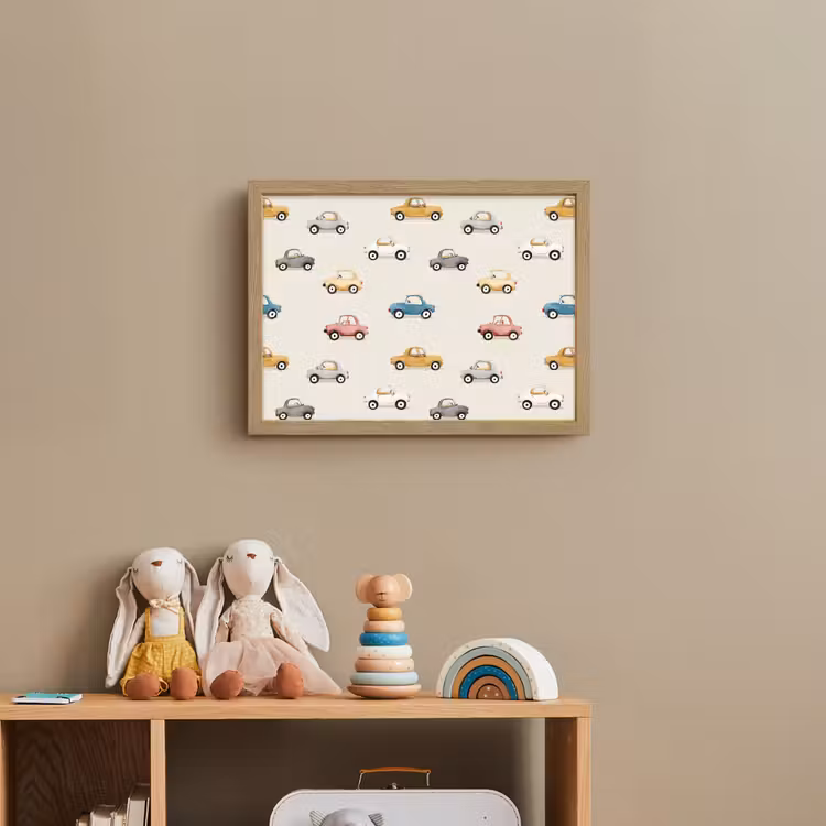 Kleurrijke - Retro - Autootjes Light Box met batterij (Wandlamp kind) middel -sfeer2_kind