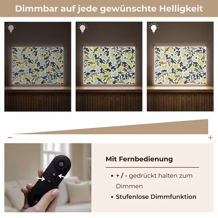 Camouflage - Groen - Blauw - Jongens - Kinderen Light Box met batterij (Wandlamp kind) middel -USP_dimbaarDE