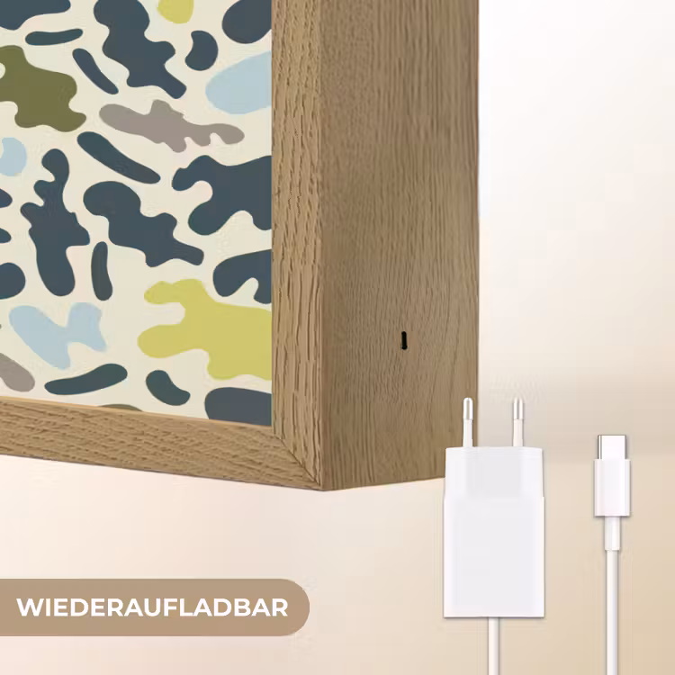 Camouflage - Groen - Blauw - Jongens - Kinderen Light Box met batterij (Wandlamp kind) middel -USP_websiteoplaadbaarDE