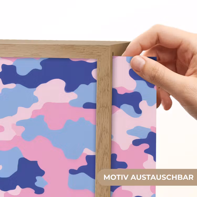 Camouflage - Patroon - Donkerblauw Light Box met batterij (Wandlamp kind) middel -USP_websiteprintDE