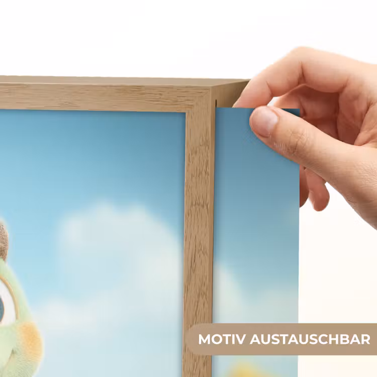Cartoon - Dino - Groen - Golven Light Box met batterij (Wandlamp kind) middel -USP_websiteprintDE