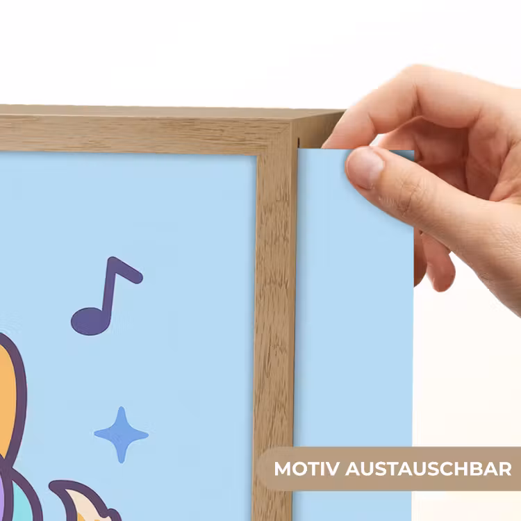 Corgi - Koptelefoon - Blauw - Muzieknoten Light Box met batterij (Wandlamp kind) middel -USP_websiteprintDE