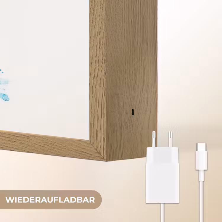 Dolfijn - Blauw - Water - Druppels Light Box met batterij (Wandlamp kind) middel -USP_websiteoplaadbaarDE
