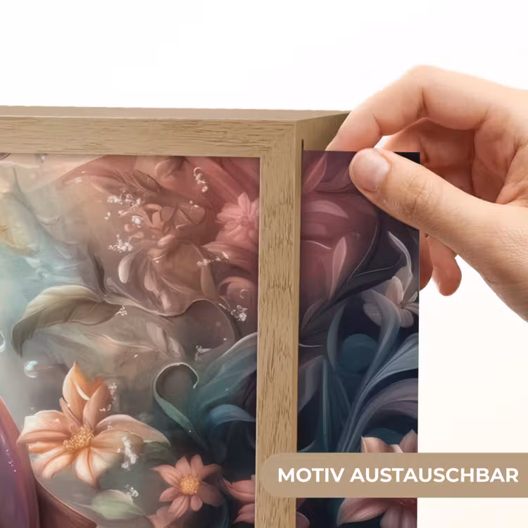 Dolfijn - Vissen - Onderwaterwereld - Bloemen Light Box met batterij (Wandlamp kind) middel -USP_websiteprintDE