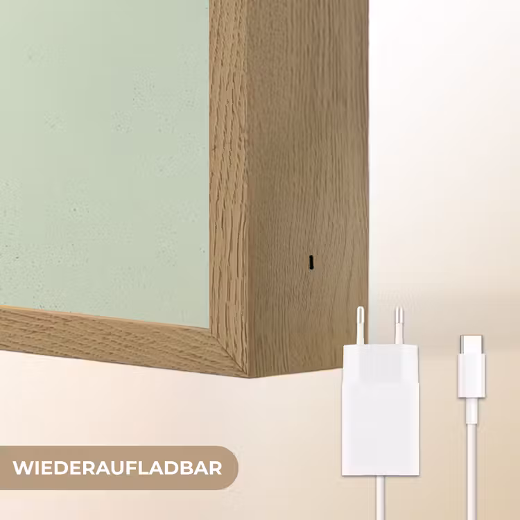 Dino - Bladeren - Grafisch - Groen Light Box met batterij (Wandlamp kind) middel -USP_websiteoplaadbaarDE