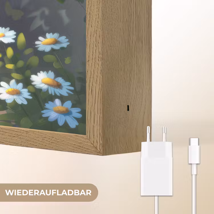 Dino - Blauw - Baby - Dinosaurus Light Box met batterij (Wandlamp kind) middel -USP_websiteoplaadbaarDE