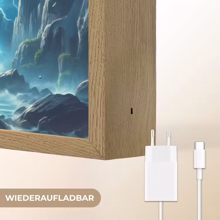 Dino - Blauw - Jongens Light Box met batterij (Wandlamp kind) middel -USP_websiteoplaadbaarDE