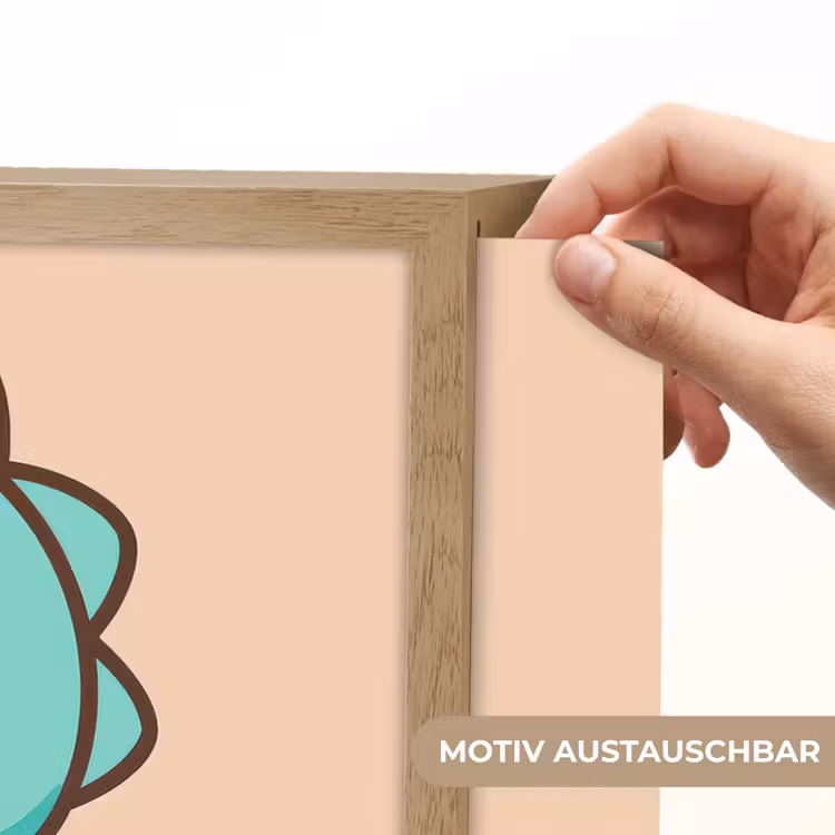 Dino - Boba - kawaii - Oranje Light Box met batterij (Wandlamp kind) middel -USP_websiteprintDE