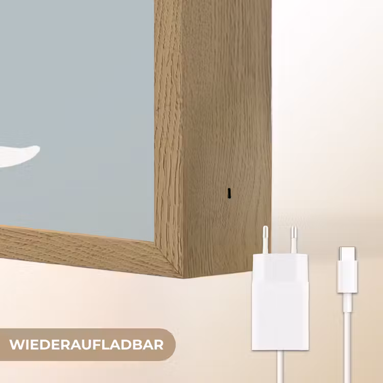 Dino - Brachiosaurus - Dinosaurus - Blauw Light Box met batterij (Wandlamp kind) middel -USP_websiteoplaadbaarDE