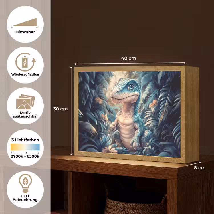 Dino - Jungle - Blauw Light Box met batterij (Wandlamp kind) middel -USP_websiteoverzichtDE