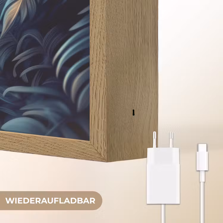 Dino - Jungle - Blauw Light Box met batterij (Wandlamp kind) middel -USP_websiteoplaadbaarDE