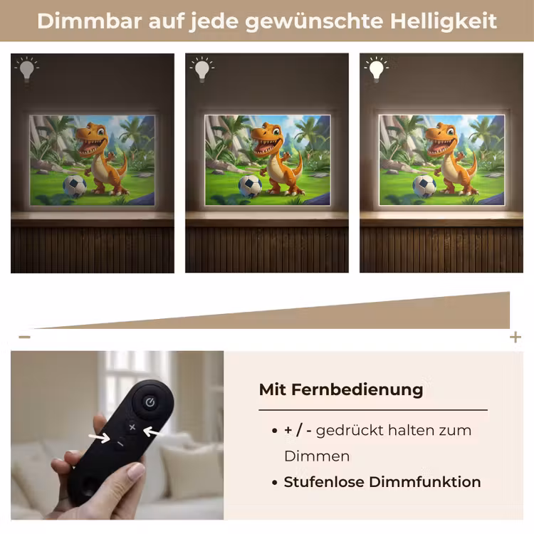 Dino - Voetbal - Groen Light Box met batterij (Wandlamp kind) middel -USP_dimbaarDE