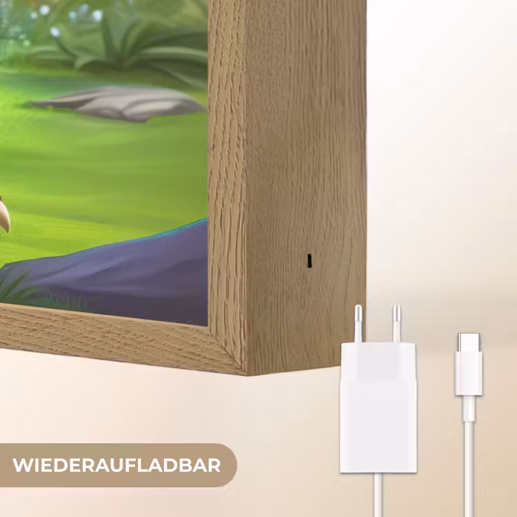 Dino - Voetbal - Groen Light Box met batterij (Wandlamp kind) middel -USP_websiteoplaadbaarDE