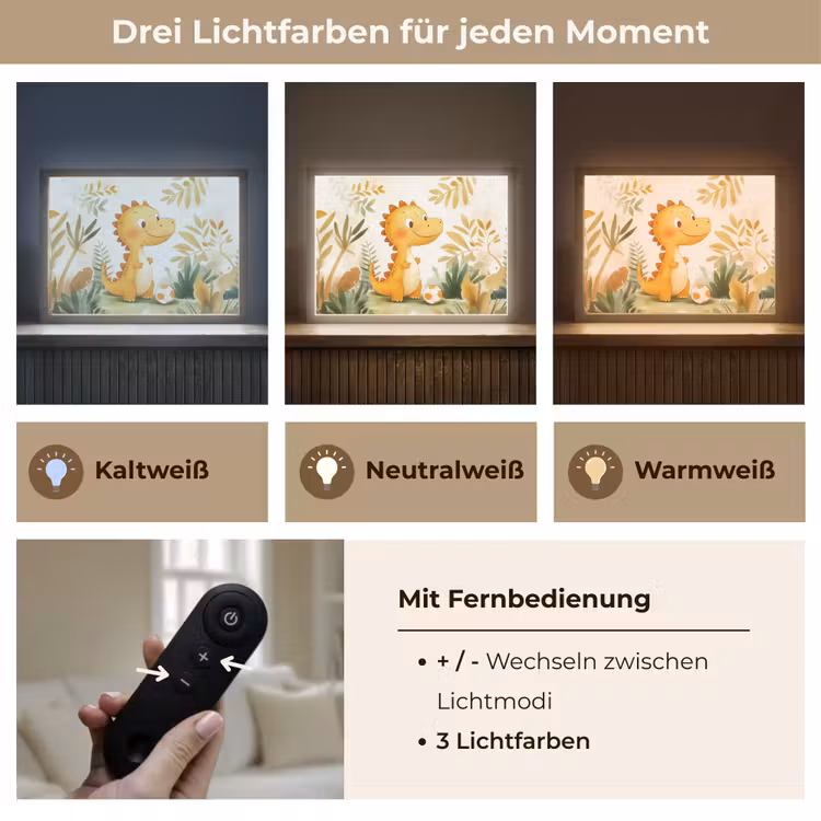 Dino - Voetbal - Oranje Light Box met batterij (Wandlamp kind) middel -USP_lichtkleurDE