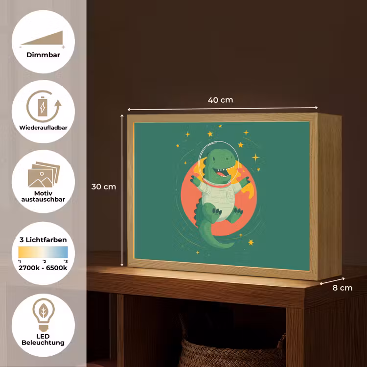 Dino - Groen - Planeet Light Box met batterij (Wandlamp kind) middel -USP_websiteoverzichtDE