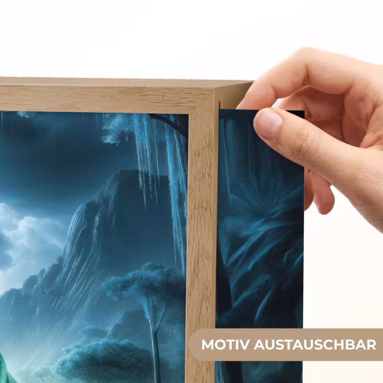 Dino - Jongens - Groen - Blauw - T-Rex Light Box met batterij (Wandlamp kind) middel -USP_websiteprintDE