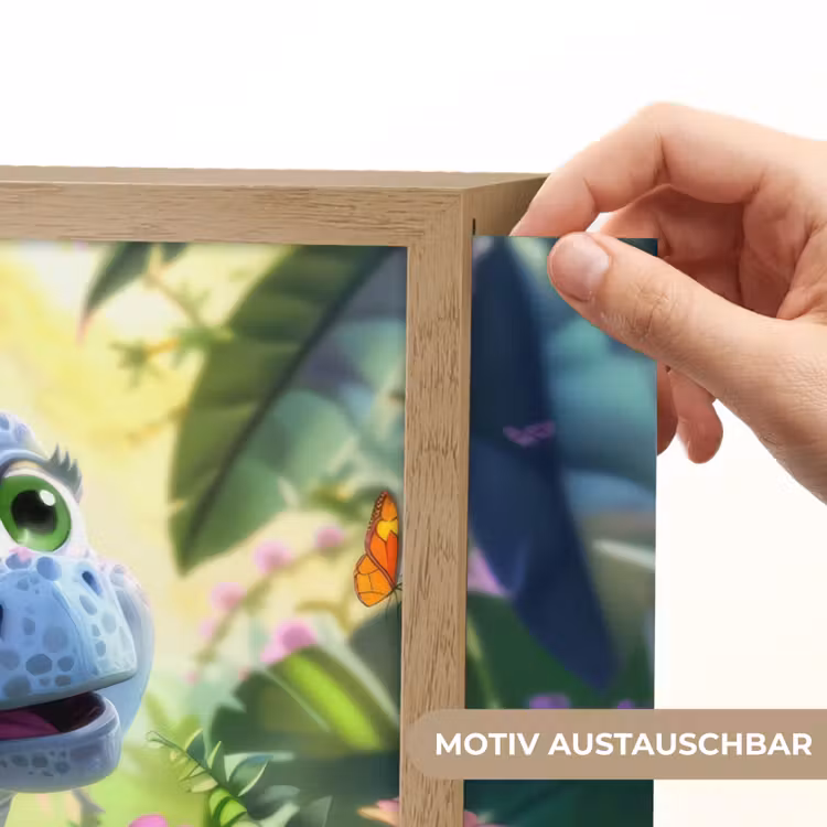 Dino - Paars - Baby - Dinosaurus Light Box met batterij (Wandlamp kind) middel -USP_websiteprintDE