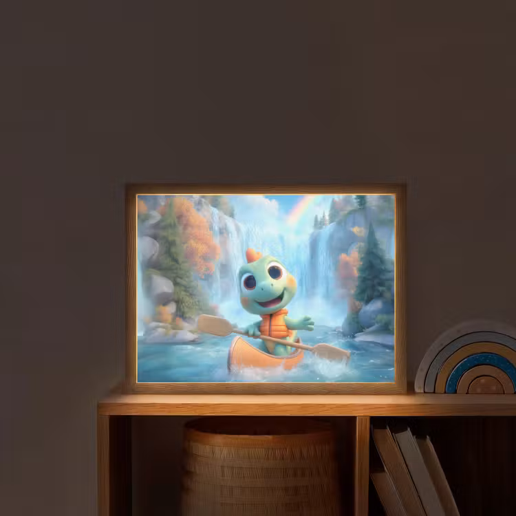 Dino - Natuur - Waterval Light Box met batterij (Wandlamp kind) middel -sfeer1_kind
