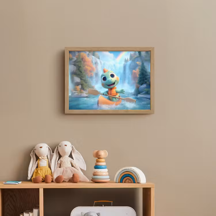 Dino - Natuur - Waterval Light Box met batterij (Wandlamp kind) middel -sfeer2_kind