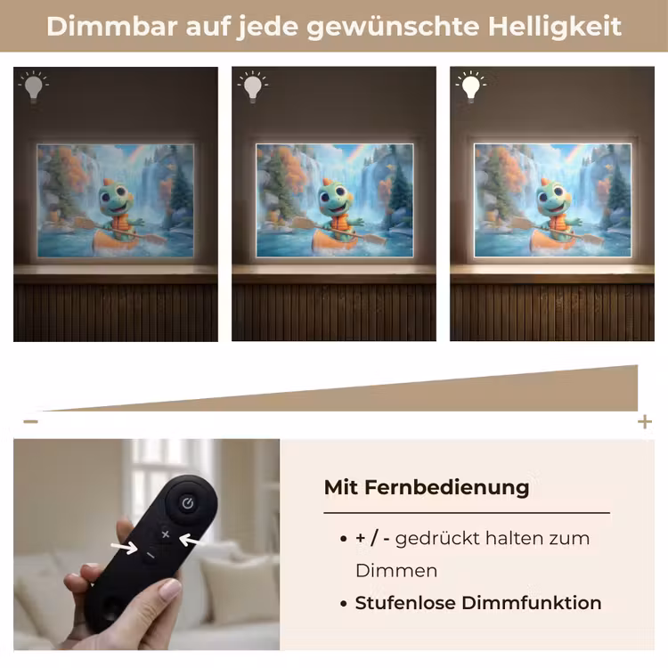 Dino - Natuur - Waterval Light Box met batterij (Wandlamp kind) middel -USP_dimbaarDE
