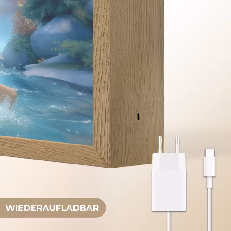 Dino - Natuur - Waterval Light Box met batterij (Wandlamp kind) middel -USP_websiteoplaadbaarDE