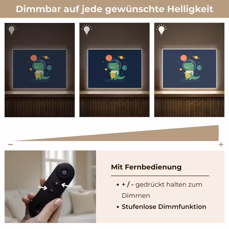 Dino - Ruimtepak - Planeten Light Box met batterij (Wandlamp kind) middel -USP_dimbaarDE