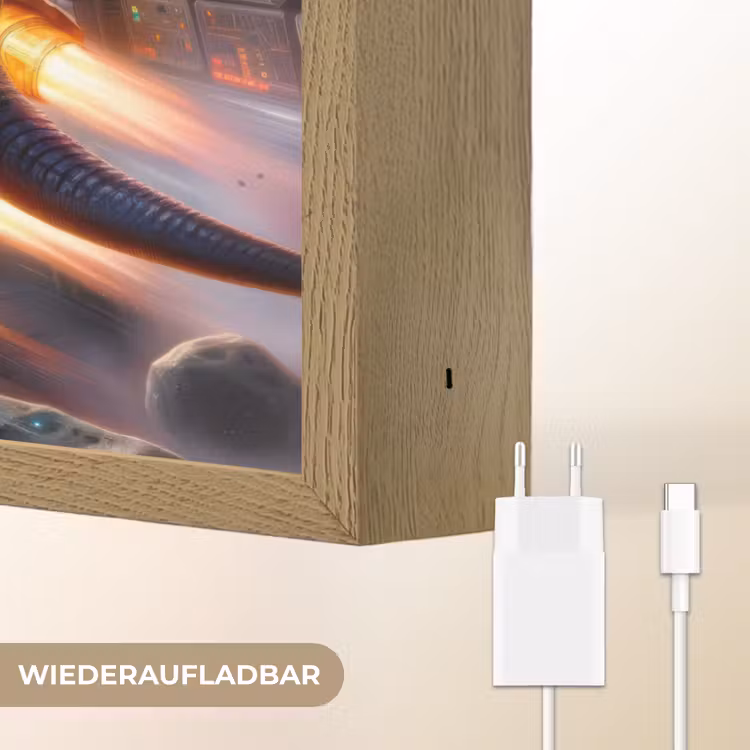 Dino - Ruimte - Jongens Light Box met batterij (Wandlamp kind) middel -USP_websiteoplaadbaarDE