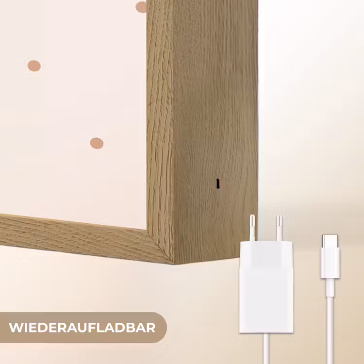 Dinosaurus - Bladeren - Pastel - Stippen Light Box met batterij (Wandlamp kind) middel -USP_websiteoplaadbaarDE