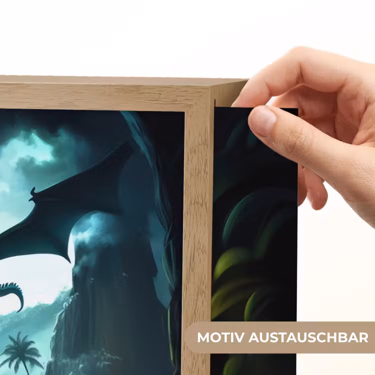 Dinosaurus - Draak - Jungle - Groen Light Box met batterij (Wandlamp kind) middel -USP_websiteprintDE