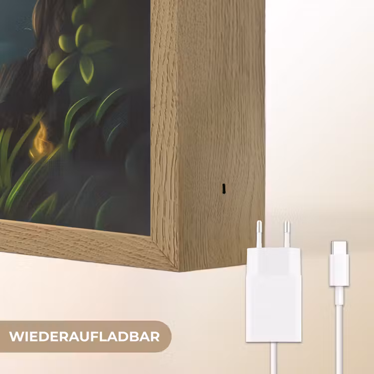 Dinosaurus - Draak - Jungle - Groen Light Box met batterij (Wandlamp kind) middel -USP_websiteoplaadbaarDE