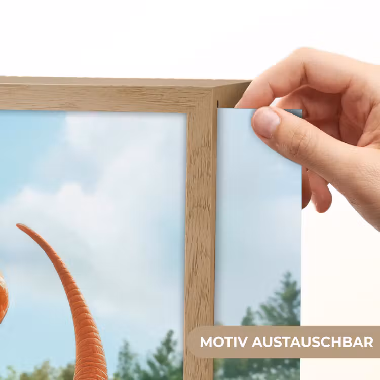 Dinosaurus - Oranje - Cartoon - Voetbal Light Box met batterij (Wandlamp kind) middel -USP_websiteprintDE