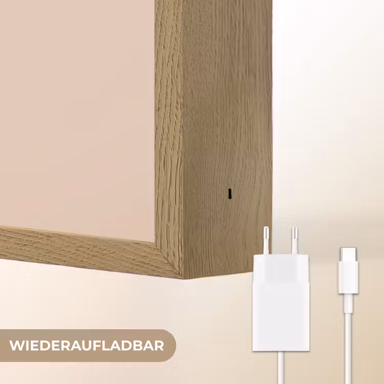 Dinosaurus - Planten - Beige Light Box met batterij (Wandlamp kind) middel -USP_websiteoplaadbaarDE